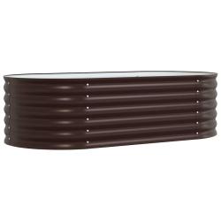 Jardin sur&eacute;lev&eacute; moderne minimaliste ext&eacute;rieur 160 x 80 x 44 cm en acier marron 02_0058920