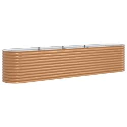 Jardin sur&eacute;lev&eacute; minimaliste ext&eacute;rieur durable 400 x 80 x 81 cm en acier marron 02_0058951