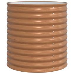 Jardin sur&eacute;lev&eacute; minimaliste ext&eacute;rieur 80 x 80 x 81 cm durable en acier marron 02_0058955