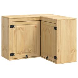 Armoire avec &eacute;tag&egrave;re moderne grande capacit&eacute; rectangulaire 80 x 80 x 60 cm en pin massif miel 02_00