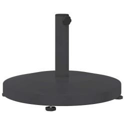 Lot de 1 base de parasol ronde moderne ext&eacute;rieur 48 x 48 x 32 cm en acier gris fonc&eacute; 02_0058938