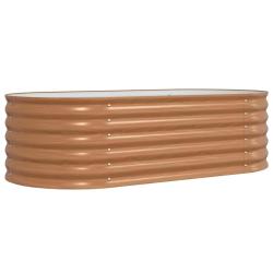 Jardin sur&eacute;lev&eacute; moderne 160 x 80 x 81 cm durable chic style minimaliste en acier marron 02_0058959