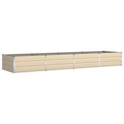 Lot de 1 jardini&egrave;re moderne style industriel 195 x 100 x 45 cm en acier galvanis&eacute; ivoire 02_0059169