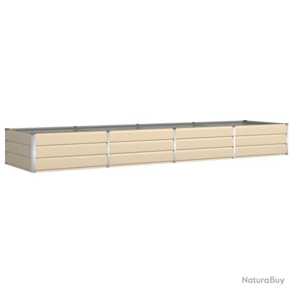Lot de 1 jardini�re moderne style industriel 195 x 100 x 45 cm en acier galvanis� ivoire 02_0059169