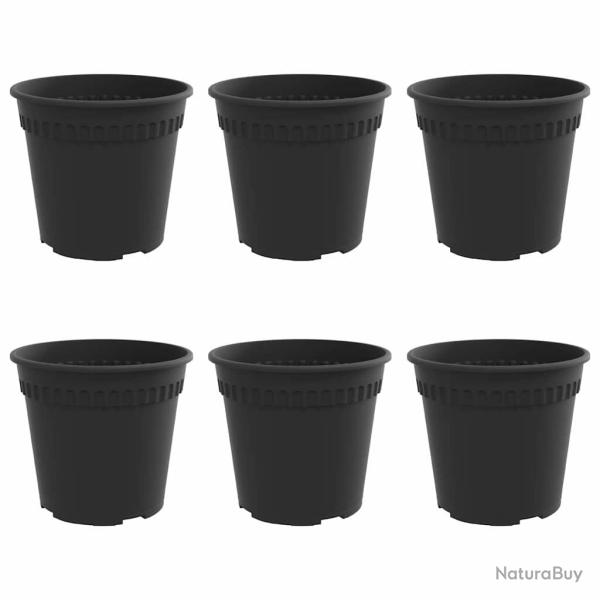 Lot de 6 pots de fleurs ronds modernes 19 x 19 x 16 cm l�ger avec syst�me de drainage en plastique