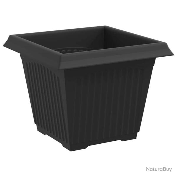 Lot de 24 pots de fleurs carr�s modernes int�rieur ext�rieur 43 x 43 x 33,5 cm en plastique noir 02