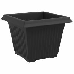 Lot de 24 pots de fleurs carr&eacute;s modernes 43 x 43 x 33 cm design polyvalent en plastique noir 02_005