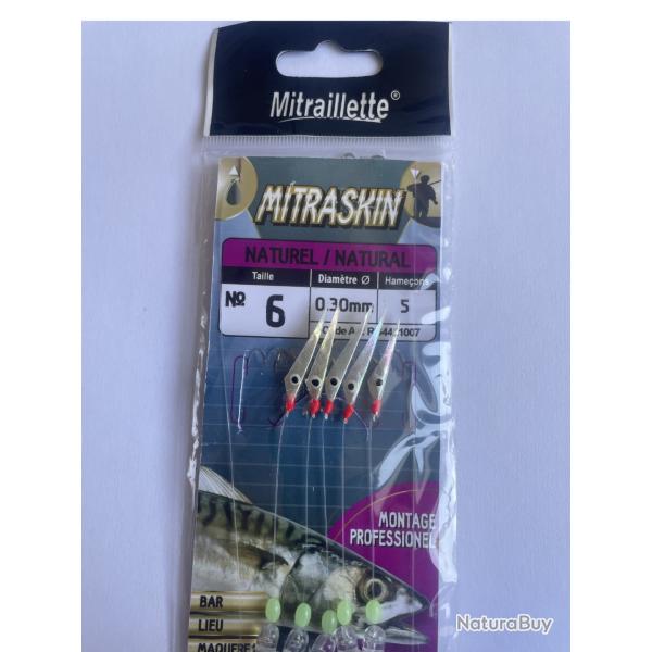 ? RAGOT Mitraillette Mitraskin Naturel N�6 ? 0,30 mm ? 5 hame�ons ? RG4421007