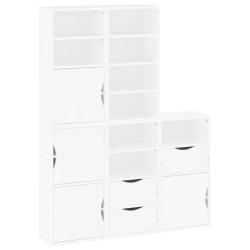 Lot de 5 armoires lat&eacute;rales modulaires blanc 40 x 24 x 79 cm avec grand espace de rangement style r