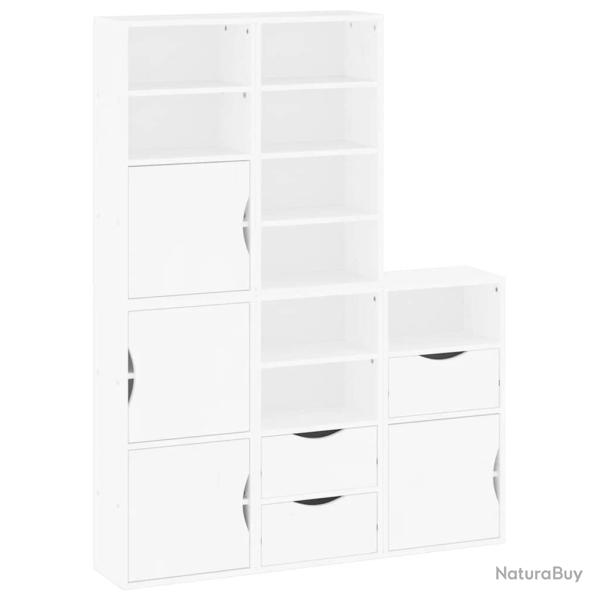 Lot de 5 armoires lat�rales modulaires blanc 40 x 24 x 79 cm avec grand espace de rangement style r