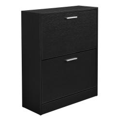 &Eacute;tag&egrave;re armoire meuble &agrave; chaussures de rangement 2 compartiments panneau de particules 63 x 24 x 81