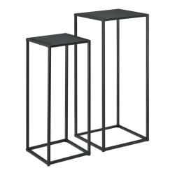 Lot de 2 tables hautes en m&eacute;tal noires mat 03_0005785