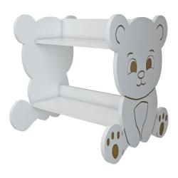 Bibloth&egrave;que pour enfant forme ours 60 x 56 x 56 cm blanc 03_0006521