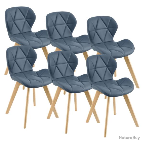 Lot de 6 chaises similicuir 81 x 57 x 49 cm bleu 03_0006791