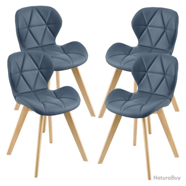 Lot de 4 chaises similicuir 81 x 57 x 49 cm bleu 03_0006774