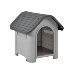 Niche PVC chien avec trou d'a&eacute;ration 75 x 59 x 66 cm gris et noir 03_0007984