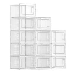 Lot de 12 bo&icirc;tes &agrave; chaussures avec couvercle bo&icirc;te de rangement pour chaussures outils de couture p