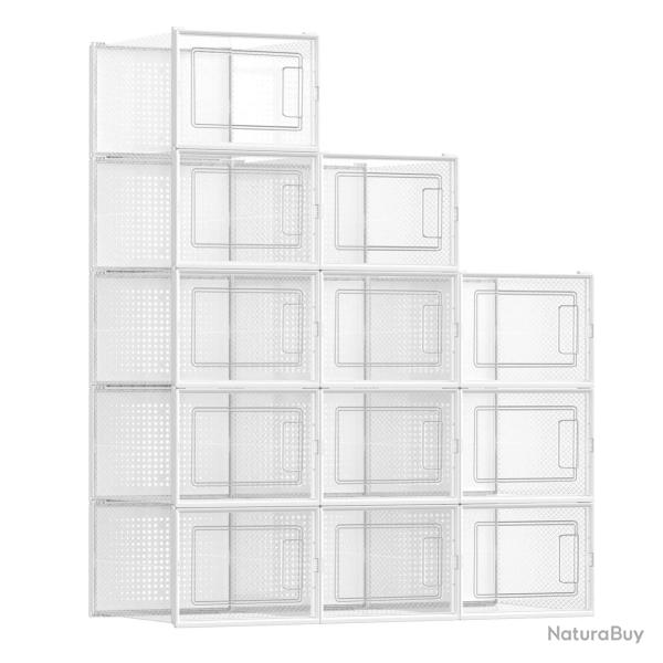 Lot de 12 bo�tes � chaussures avec couvercle bo�te de rangement pour chaussures outils de couture p