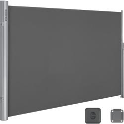 Lot de 2 stores lat&eacute;raux brise-vue 160 x 400 cm protection soleil et vent style contemporain en pol