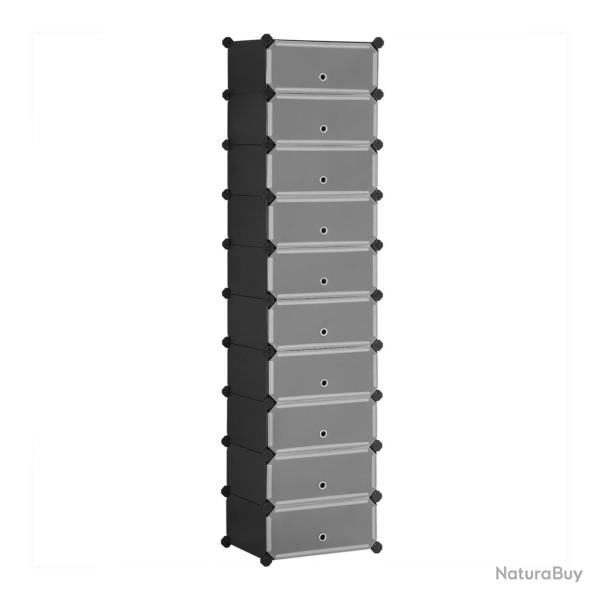 Armoire modulable de rangement chaussures 43 x 31 x 173 cm montage facile design contemporain en pl