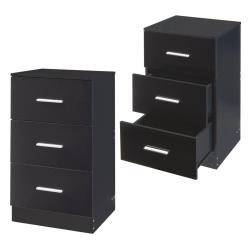 Set de 2 tables de chevet avec 3 tiroirs panneau de particules 66 x 37 x 35 cm noir b ant 03_0010607