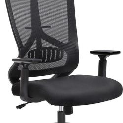 Fauteuil de bureau ergonomique r&eacute;glable avec appui-t&ecirc;te et accoudoirs 53 x 52 x 120-133 cm en tissu