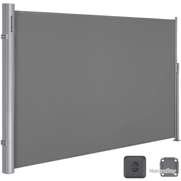 Store lat�ral brise-vue pour balcon terrasse 180 x 350 cm protection contre le soleil vent en alumi