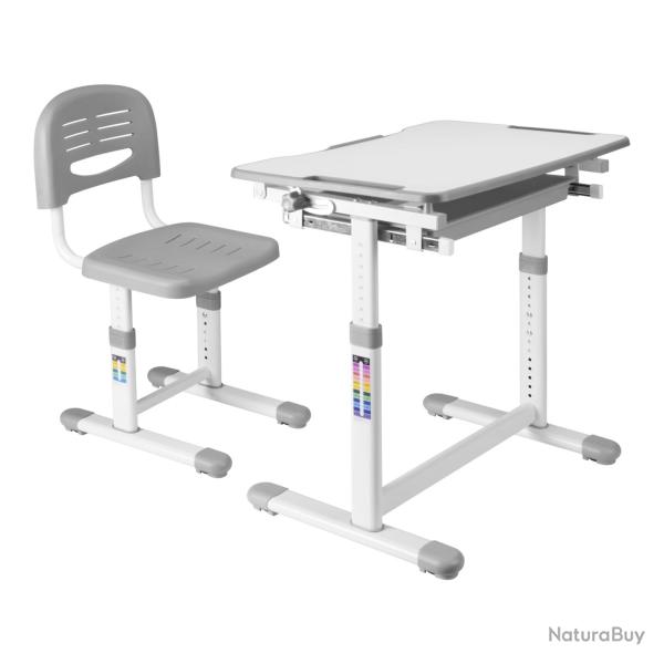 Set de bureau et chaise pour enfant gris blanc 03_0010683