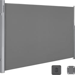 Store lat&eacute;ral brise-vue ext&eacute;rieur 180 x 400 cm protection vie priv&eacute;e design moderne en polyester gr