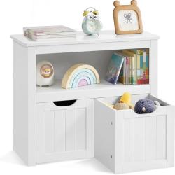 Meuble de rangement pour jouets avec roulettes 102 x 30 x 60 cm pratique design &eacute;pur&eacute; en panneau d'