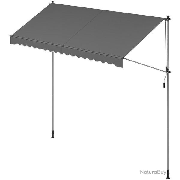 Store banne r�tractable manuel r�glable en hauteur 350 x 120 cm usage ext�rieur jardin terrasse en