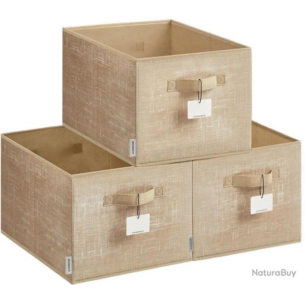 Lot de 3 paniers de rangement pliables 40 x 30 x 24 cm avec 2 poign�es style moderne d�co chambre e