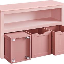 Meuble de rangement pour jouets &eacute;tag&egrave;re enfant 102 x 30 x 60 cm capacit&eacute; 272 kg style contemporain