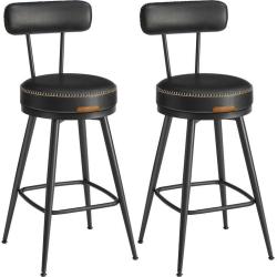Lot de 2 tabourets de bar design moderne 54 x 54 x 91 cm assise confortable usage cuisine en acier