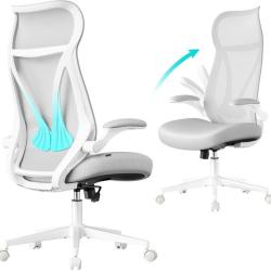 Chaise de bureau ergonomique r&eacute;glable hauteur 70 x 70 x 123 cm avec accoudoirs rabattables design m