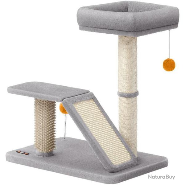 Griffoir multifonctionnel avec rampe de grattage et perchoir pour chat d'int�rieur 60 x 45 x 66,6 c
