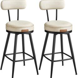 Lot de 2 tabourets de bar design moderne 54 x 54 x 91 cm assise confortable ambiance contemporaine