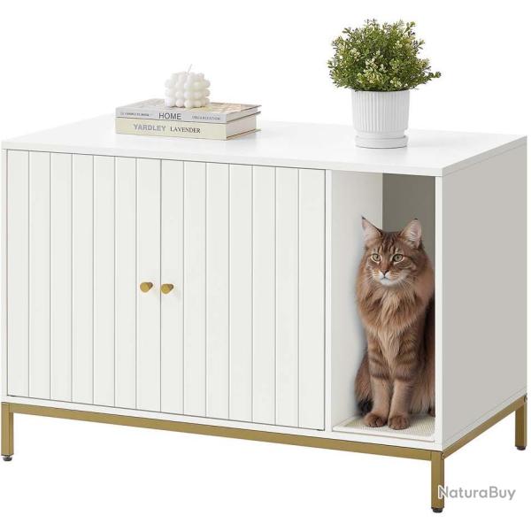 Maison de toilettes pour chat avec tapis � griffer design moderne 90 x 48 x 61,5 cm en agglom�r� bl