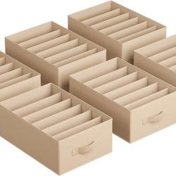 Lot de 6 organisateurs &agrave; 6 compartiments 42 x 30 x 17 cm pratique rangement salle de bain bureau en