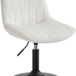 Chaise de coiffeuse avec dossier rotatif 46,5 x 43 x 77,5 cm assise r&eacute;glable ergonomique style mode