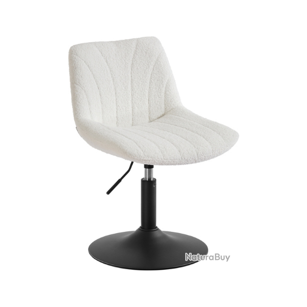 Chaise de coiffeuse avec dossier rotatif 46,5 x 43 x 77,5 cm assise r�glable ergonomique style mode