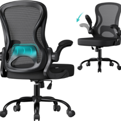 Chaise de bureau ergonomique ajustable confort moderne 60 x 60 x 105,5 cm en acier noir d'encre 12_