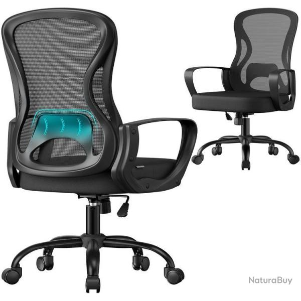 Chaise de bureau ergonomique ajustable hauteur 60 x 60 x 105 cm confort assise 47 x 51 cm en acier