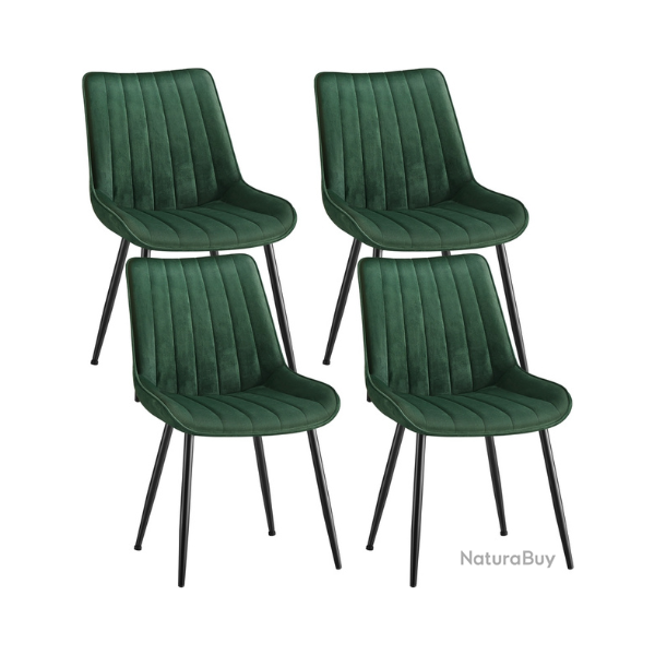 Lot de 4 chaises de salle � manger ergonomiques confortables 57 x 48 x 80 cm en contreplaqu� noir 1