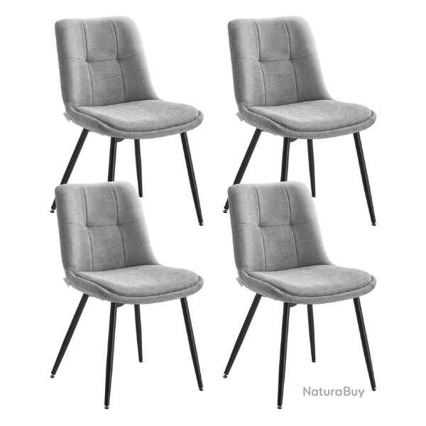 Lot de 4 chaises de salle � manger rembourr�es confortables 56 x 50 x 81 cm style moderne en tissu