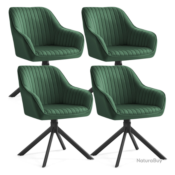 Chaise de salle � manger pivotante design moderne 58 x 60 x 81,5 cm confort rembourr� en velours no