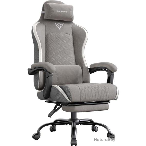 Chaise de bureau ergonomique ajustable 70 x 70 x 133 cm avec repose-pieds design moderne en contrep