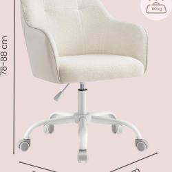 Fauteuil de bureau ergonomique r&eacute;glable 64 x 64 x 93 cm confort optimal style moderne en tissu pelu