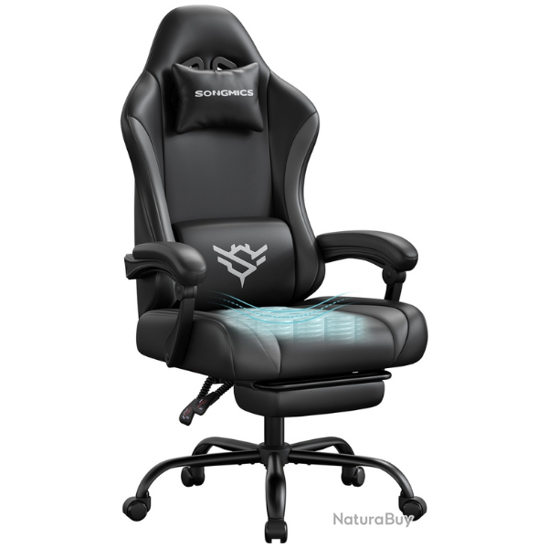 Chaise de bureau ergonomique inclinable avec repose-pieds 70 x 70 x 130 cm confort optimal style mo