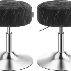 Lot de 2 tabourets de maquillage r&eacute;glables pivotants 38 x 45,5-57,5 cm assise ergonomique style mod